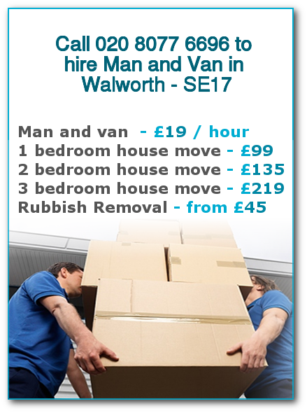 Man & Van Prices for London, Walworth