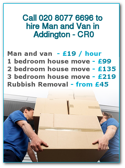 Man & Van Prices for London, Addington