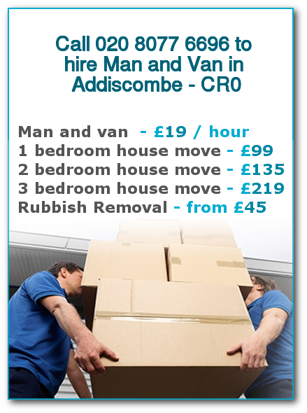 Man & Van Prices for London, Addiscombe