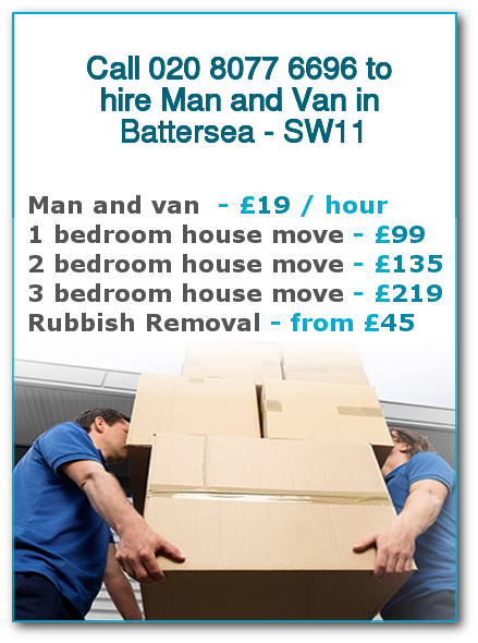 Man & Van Prices for London, Battersea