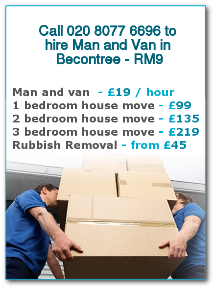 Man & Van Prices for London, Becontree