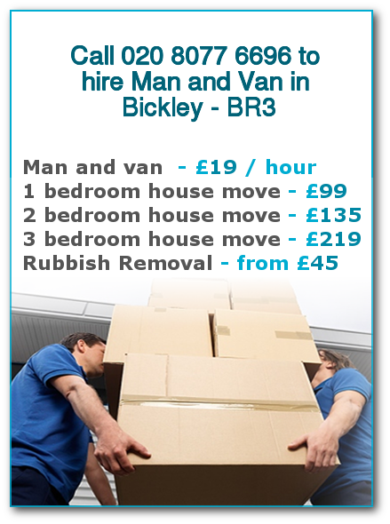 Man & Van Prices for London, Bickley