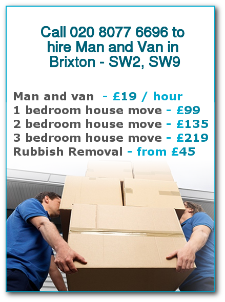 Man & Van Prices for London, Brixton