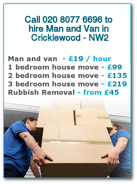 Man & Van Prices for London, Cricklewood