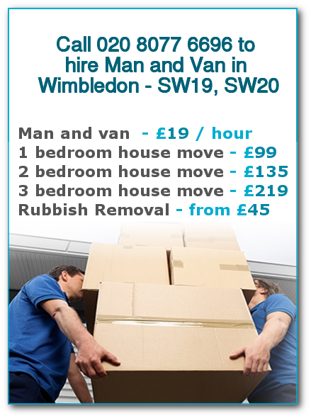 Man & Van Prices for London, Wimbledon